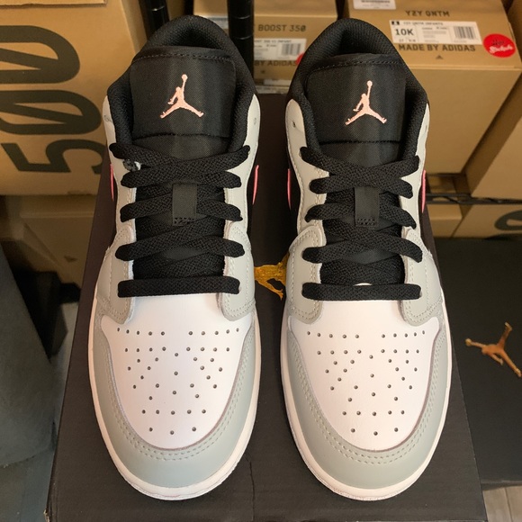 Nike Air Jordan 1 Low Black Grey Pink Shoes 553558-062 553560-062 GS Men's Sizes - Picture 11 of 13